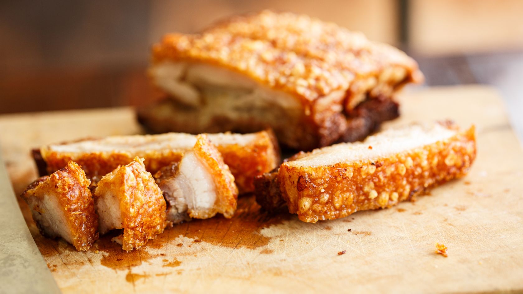 cooked air fryer pork belly with crispy crust