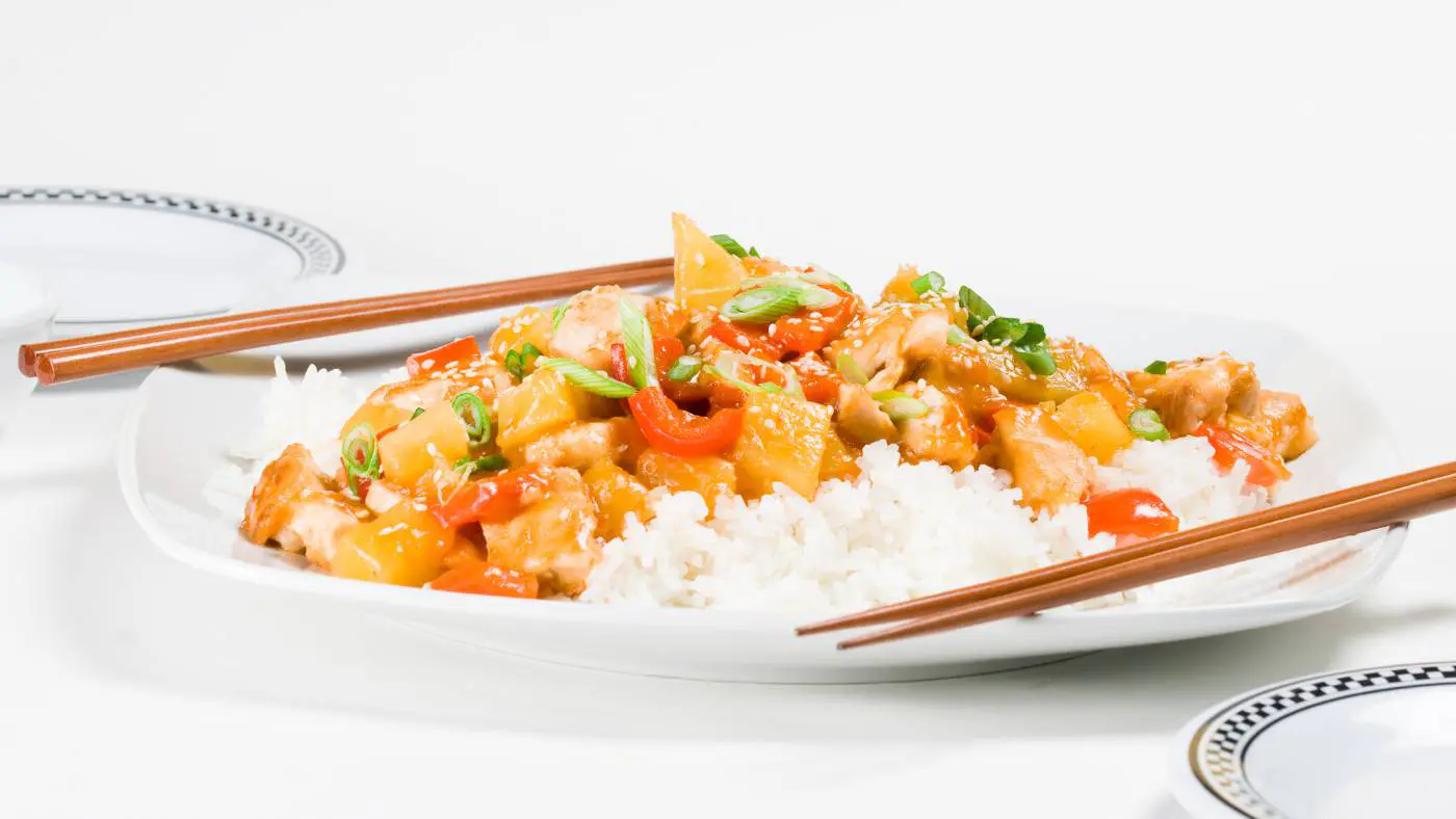 Air fryer Sweet And Sour Chicken With Rice