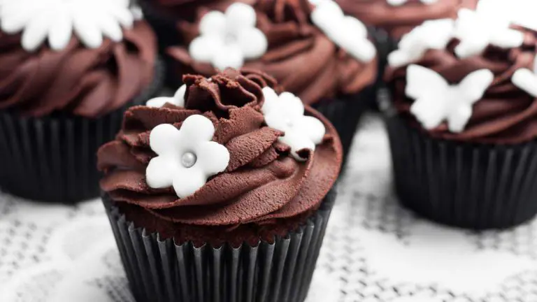 Air fryer decorated chocolate cupcakes