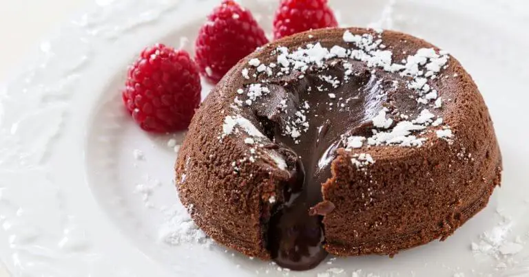 Chocolate Molten Lava Cakes On A White Plate